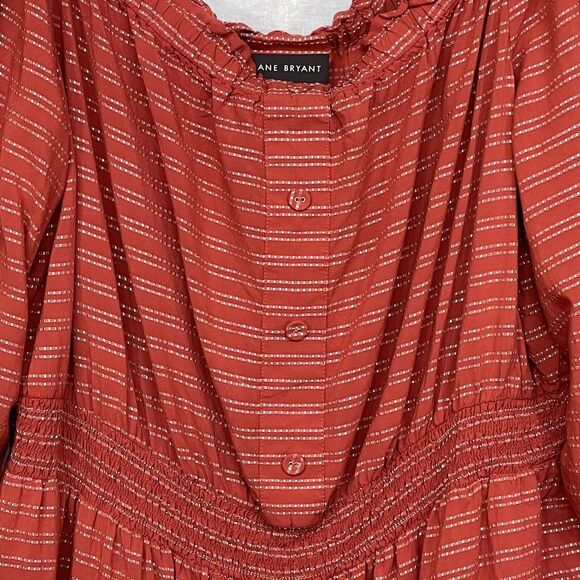 Lane Bryant Blouse Top Women's Size 22/24‎ Off-the-Shoulders Elastic Neckline - Picture 9 of 12